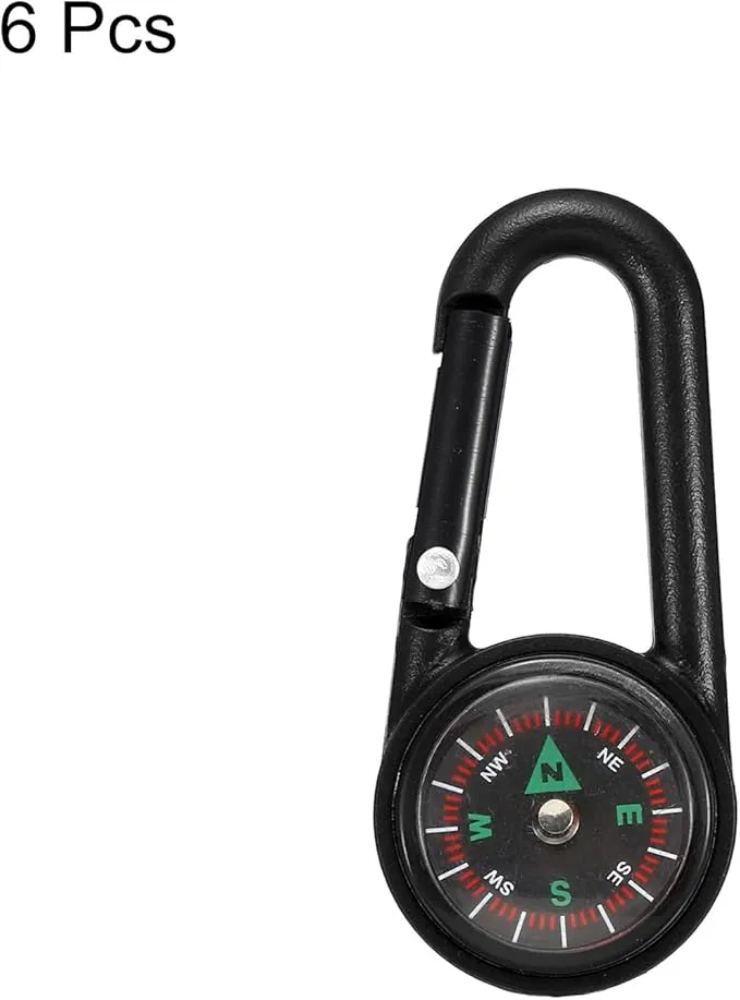PATIKIL Keychain Compass, Camping Compass with Buckle for Hiking Hunting Travelling Party Favors