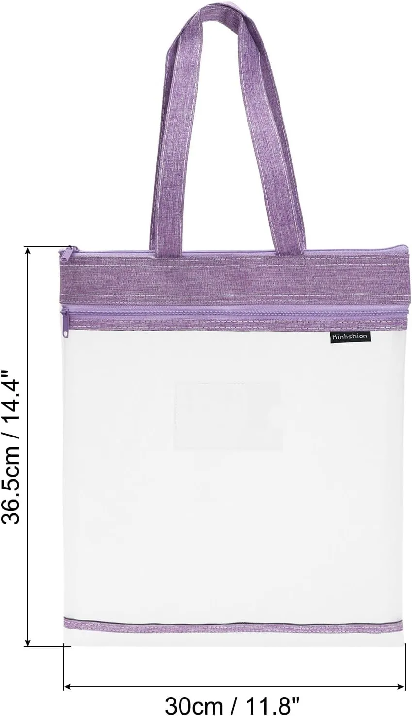 PATIKIL Nylon Document Bag, 2 Pack Mesh Transparent Handbag Paper File Tote Pouch for Business Office, Purple