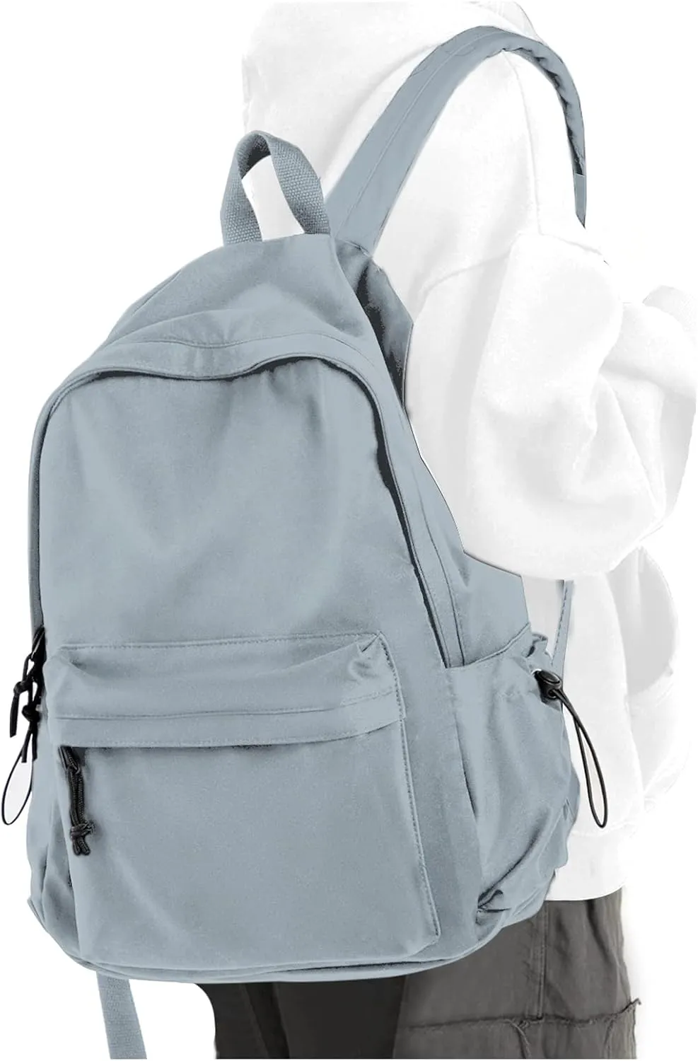 PAUBACK Blue School Backpack for Girls Water Resistant High School Book Bag Simple Backpack for Teens Boys Girls, Lightweight Simple Middle School Back Pack Daypack