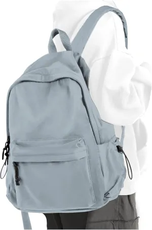 PAUBACK Blue School Backpack for Girls Water Resistant High School Book Bag Simple Backpack for Teens Boys Girls, Lightweight Simple Middle School Back Pack Daypack