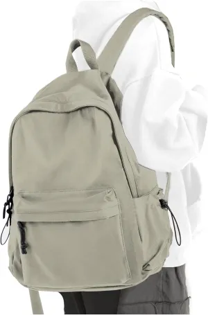 PAUBACK Green School Backpack for Girls Water Resistant High School Book Bag Simple Backpack for Teens Boys Girls, Lightweight Simple Middle School Back Pack Daypack
