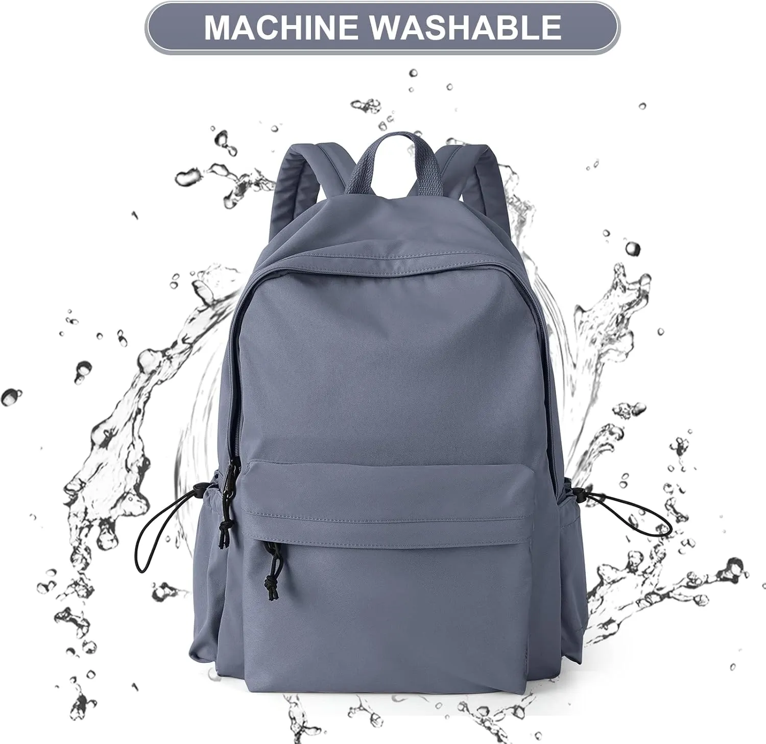 PAUBACK School Backpack for Girls Water Resistant High School Book Bag Simple Backpack for Teens Boys Girls, Lightweight Simple Middle School Back Pack Daypack