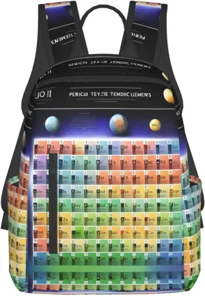 Periodic table of elements print Lightweight Laptop Backpack Travel Daypack Bookbag for Women Men for Travel Work