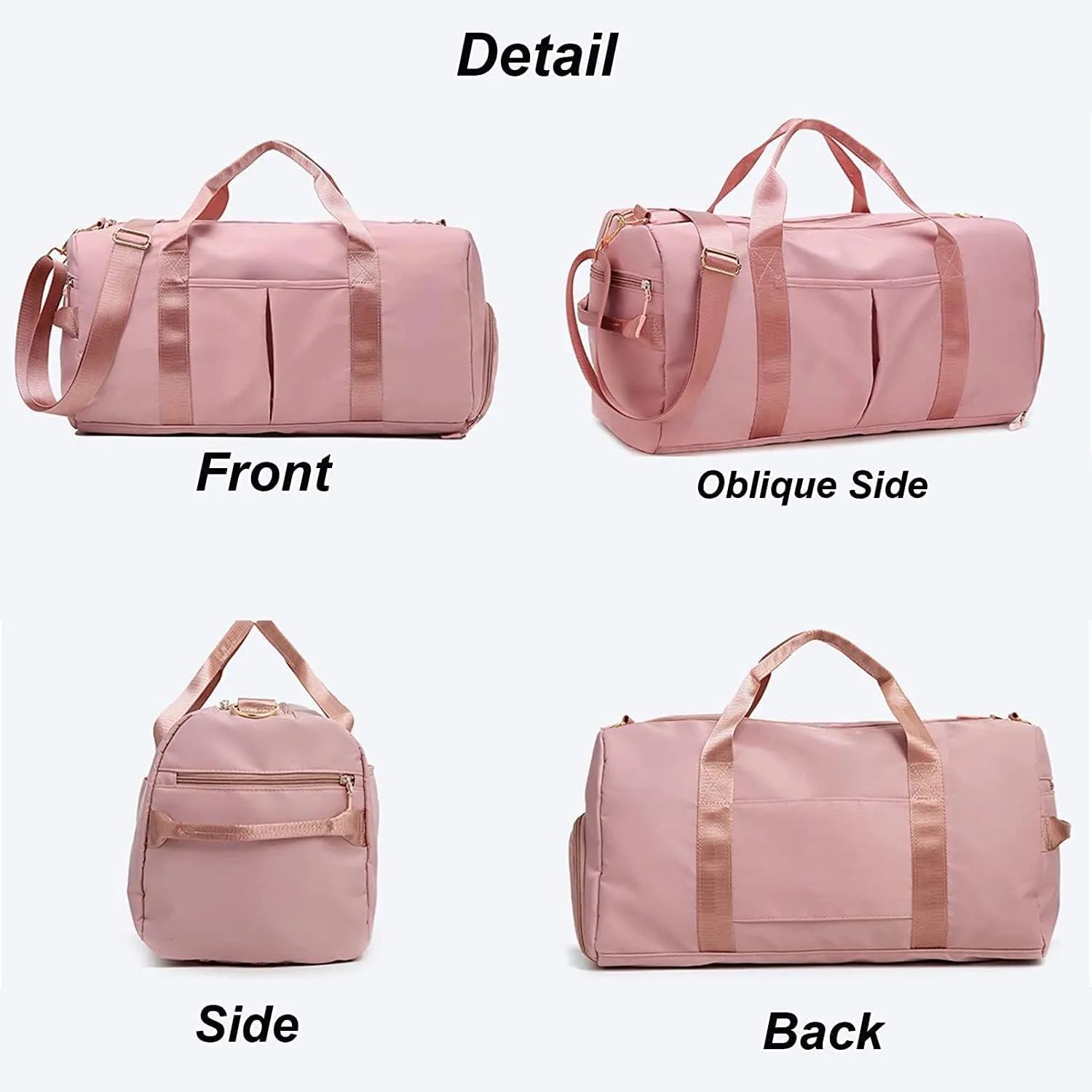 Personalized Duffle Bag, Custom Name Dance Bag for Girls, Personalized Embroidered Sports Gym Bag with Shoes Compartment for Women Girls (Grey)