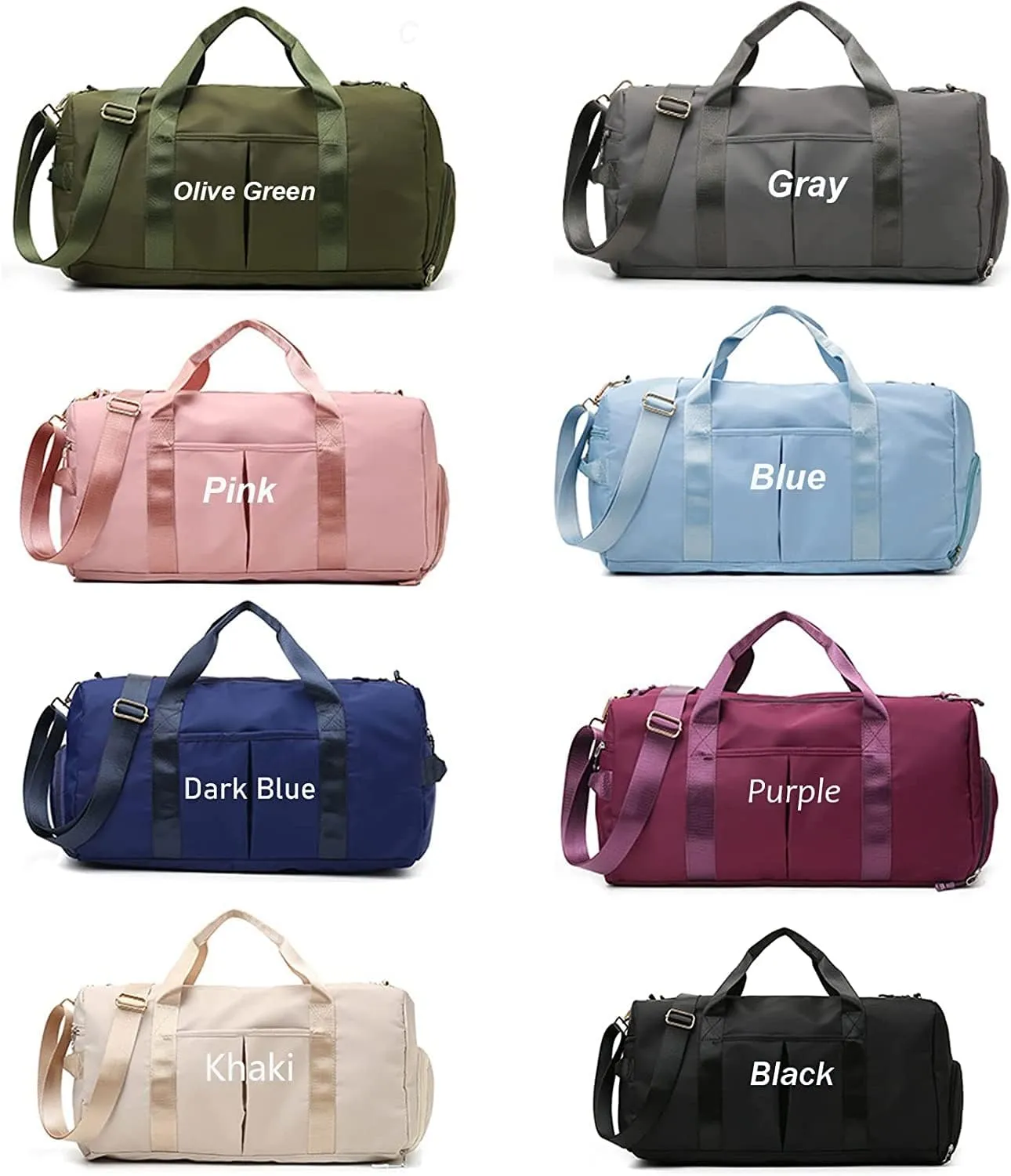 Personalized Duffle Bag, Custom Name Dance Bag for Girls, Personalized Embroidered Sports Gym Bag with Shoes Compartment for Women Girls (Khaki)