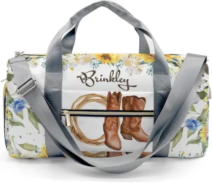 Personalized Name Duffel Bag Sunflower Cowboy Boot Rope Ultimate Travel Bags: Your Companion for Every Adventure