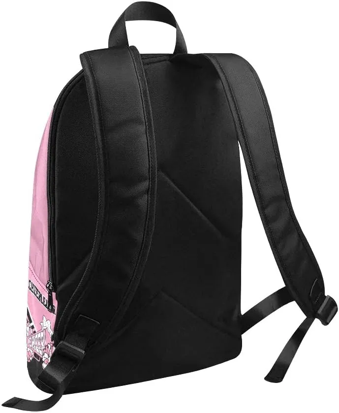 Personalized Pink Black Cheer Cheerleader Backpack with Name Custom Travel Daypack Bag for Man Woman Gifts