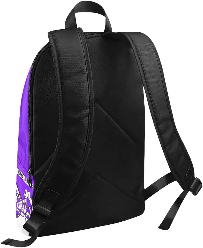 Personalized Purple White Cheer Cheerleader Backpack with Name Custom Travel Daypack Bag for Man Woman Gifts