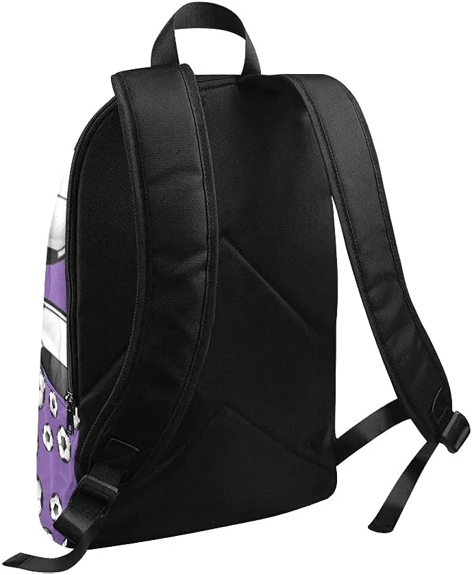 Personalized Soccer Purple Casual Daypack Bag with Name Custom Backpack for Man Woman Girl Boy Gifts 11.81 x 5.51 x 17.72 inch (LxWxH)