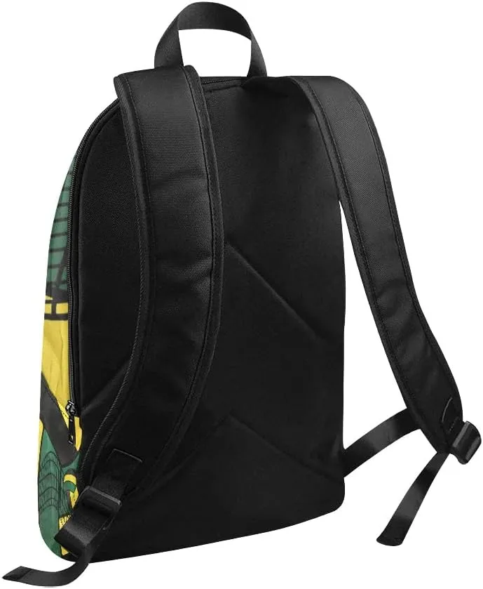 Personalized Volleyball in Green Gold Black Backpack with Name Custom Travel Daypack Bag for Man Woman Gifts 11.81 x 5.51 x 17.72 inch (LxWxH)