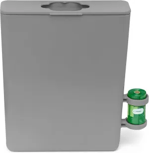 Pet Poop Bag Receptor for Outdoor Trash Can with Lid - with Practical Side Dispenser for Scented Bags - Pooper Scooper - Attaches to Any Garbage Bin, Fence or Residential Balcony Area