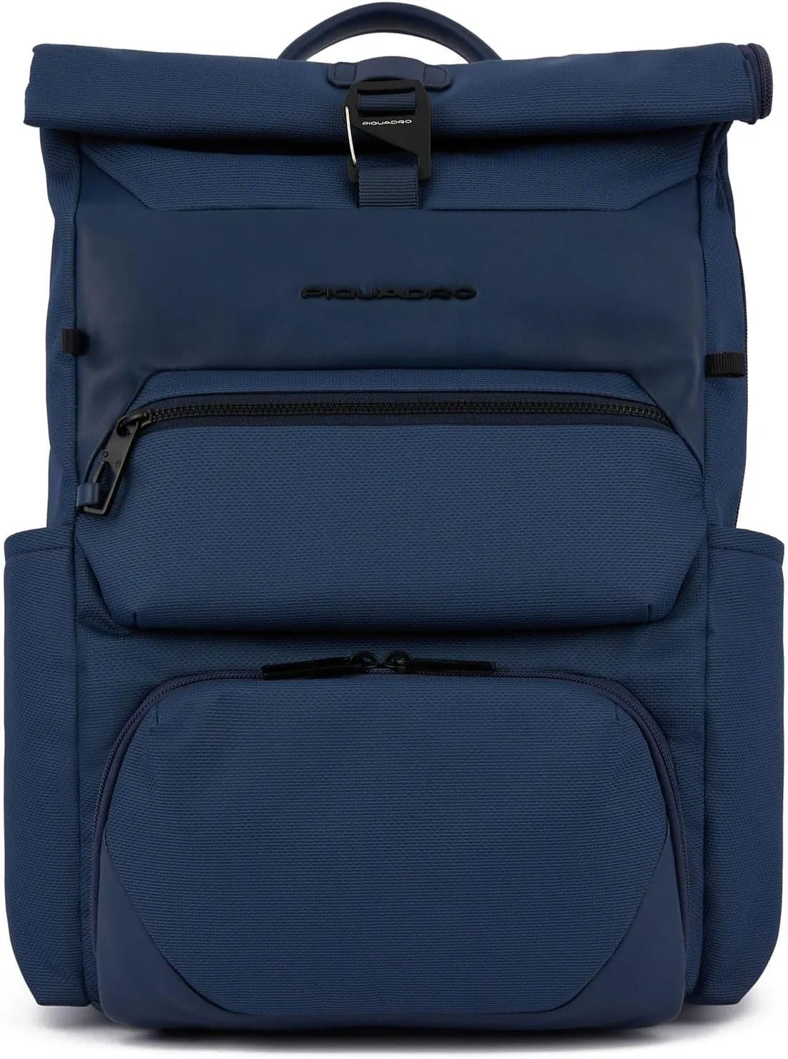 PIQUADRO, Roll-top Backpack for Computer and iPad® with Bicycle Helmet Strap, Sternum Strap, Anti-Theft Cable and RFID Protection, Blue, Blue, blue, Einheitsgröße, 0 Pieces