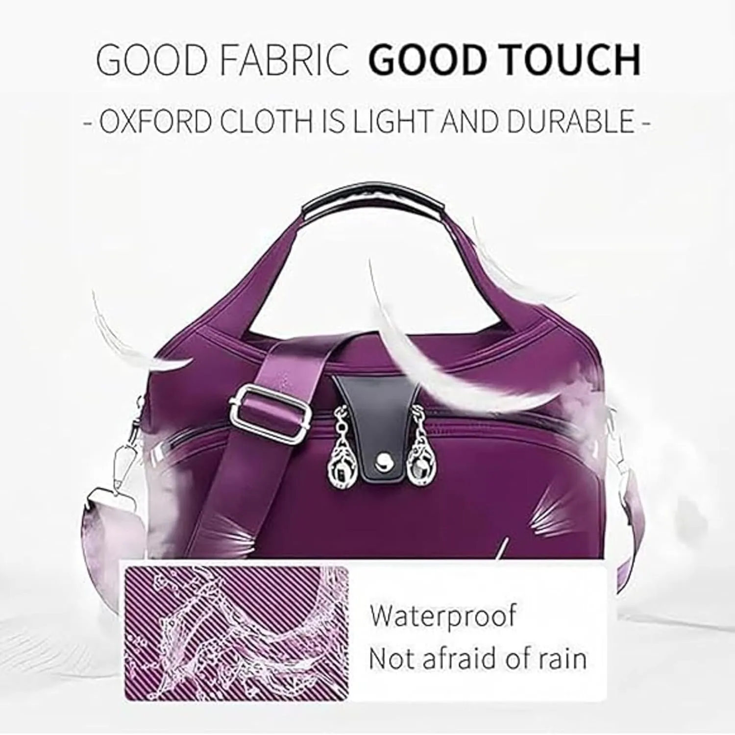 Pleteffect Prosiperity Blaciokamith Soft Side Lightweight Underseat Tote Bag, Simple Waterproof Multi-Pocket Crossbody