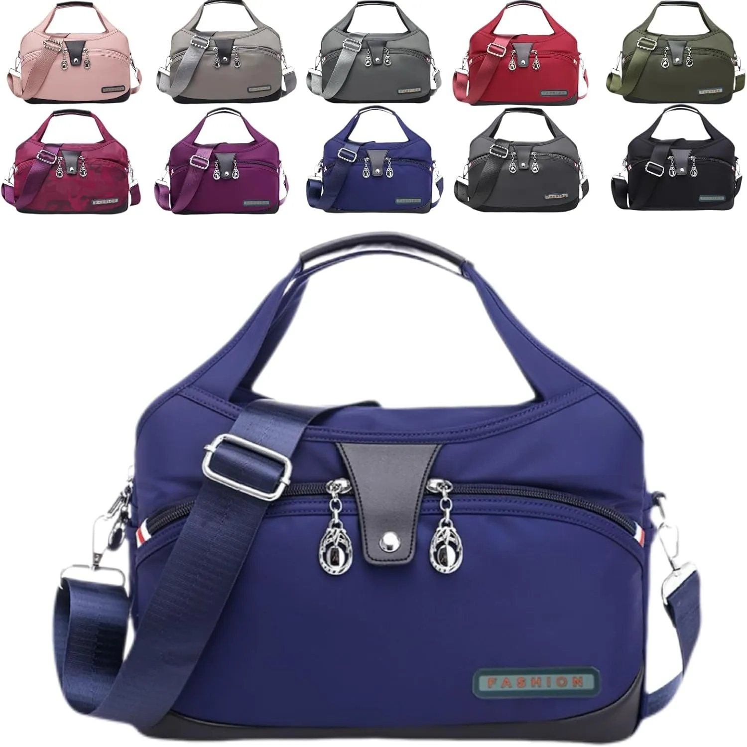 Pleteffect Prosiperity Blaciokamith Soft Side Lightweight Underseat Tote Bag, Simple Waterproof Multi-Pocket Crossbody