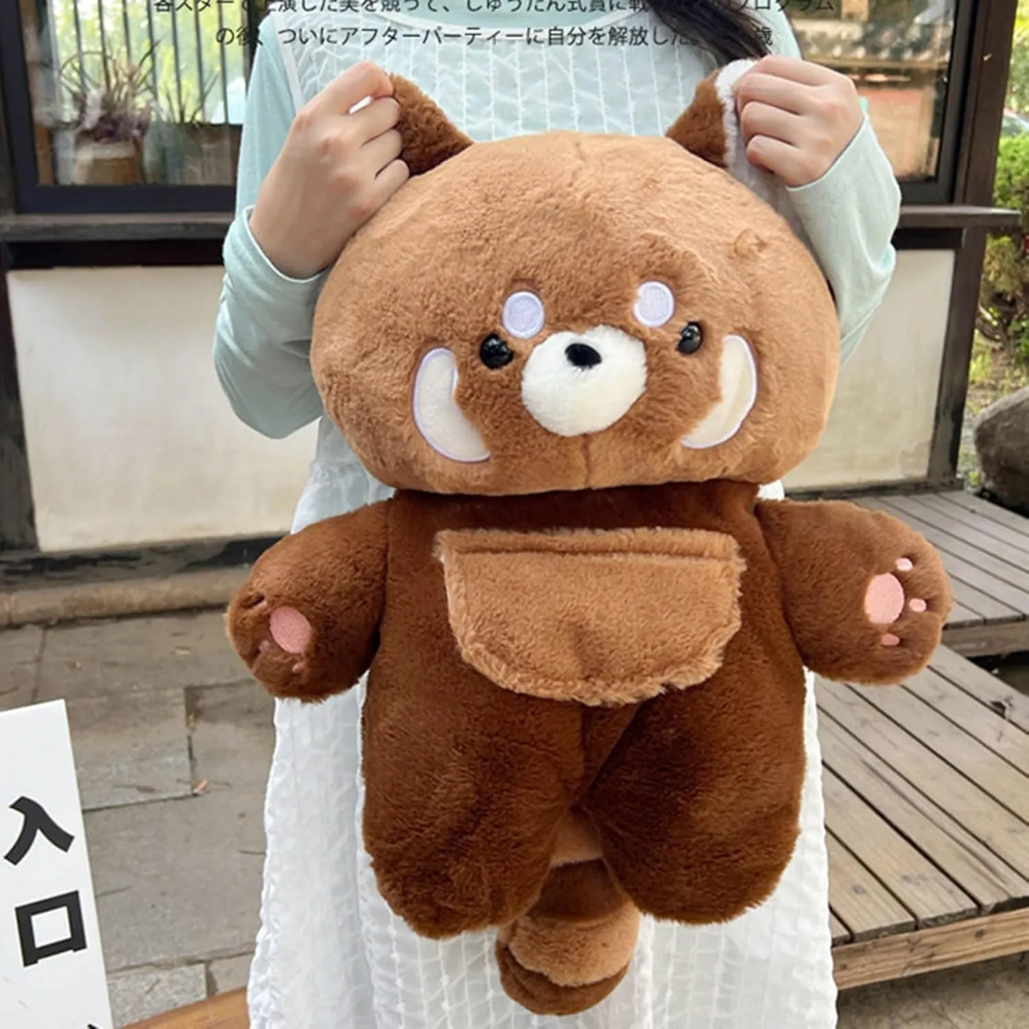 Plush Panda Shoulder Bag Lovely Cartoon Bear Backpack Dating Bag Soft Crossbody Bag Simple Messengers Bag for Daily