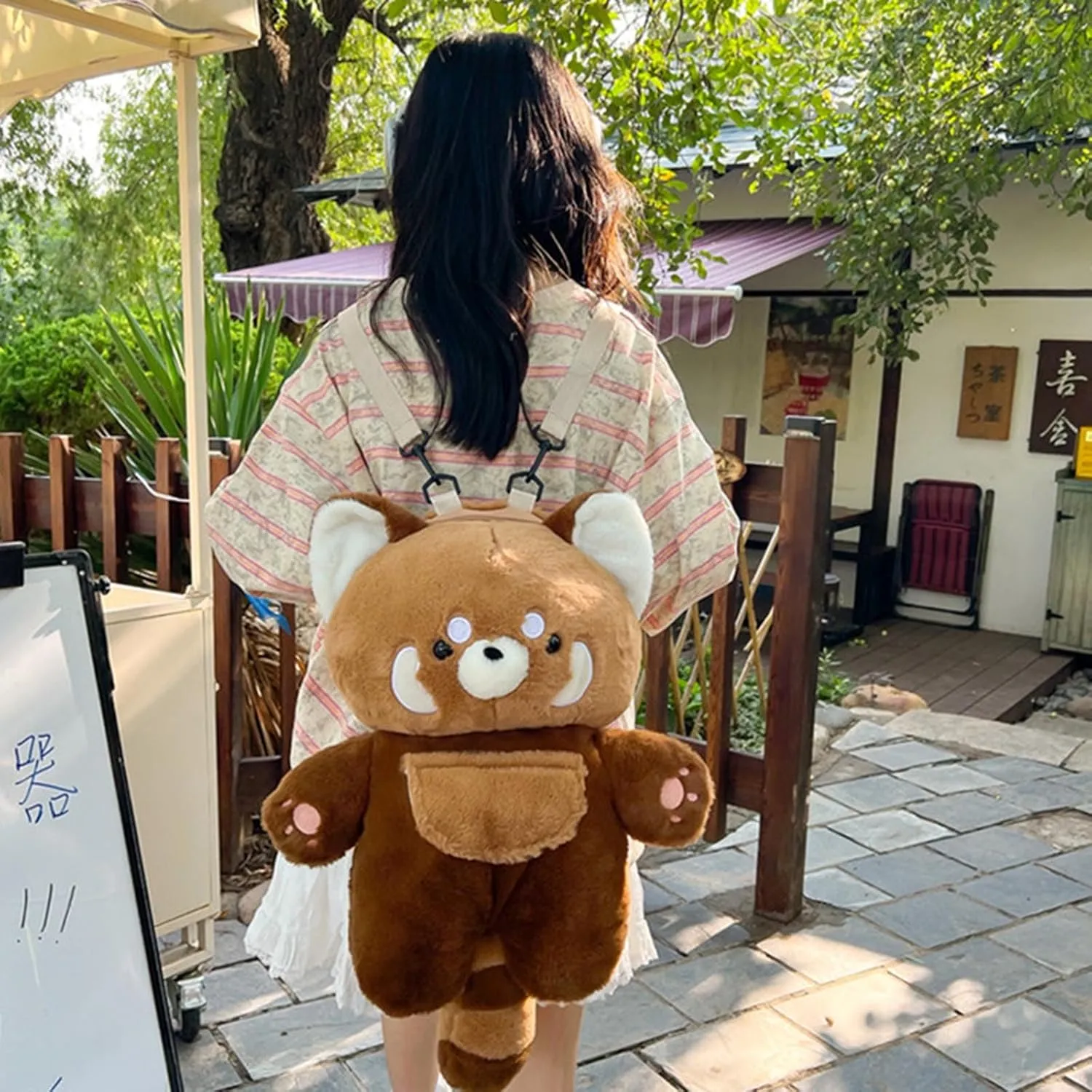 Plush Panda Shoulder Bag Lovely Cartoon Bear Backpack Dating Bag Soft Crossbody Bag Simple Messengers Bag for Daily