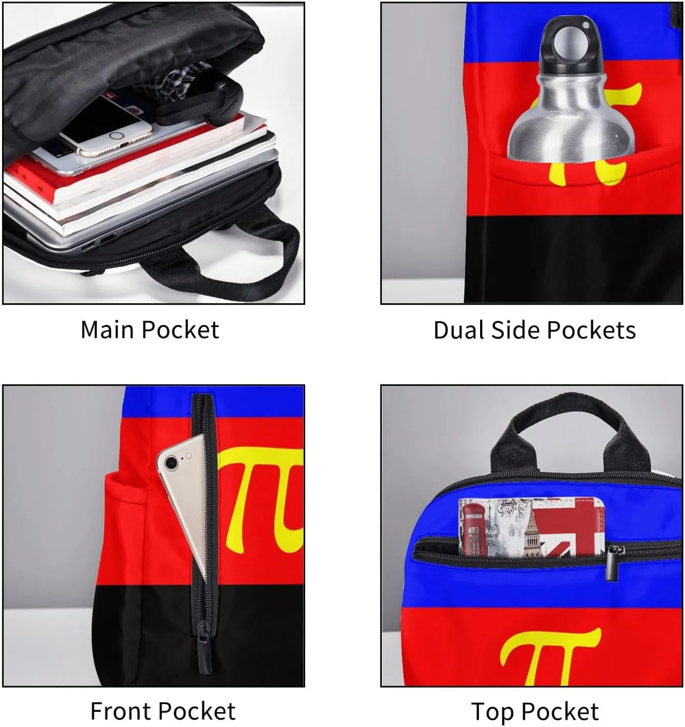 Polyamory Pride Flag Travel Laptop Backpack Casual Backpacks Double Shoulder Daypack Notebook Rucksack Work Bags Sports Bag for Hiking Camping Beach