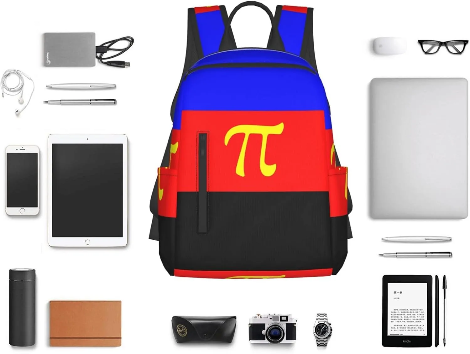Polyamory Pride Flag Travel Laptop Backpack Casual Backpacks Double Shoulder Daypack Notebook Rucksack Work Bags Sports Bag for Hiking Camping Beach