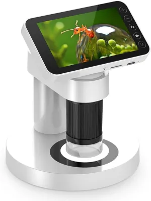 Portable Professional 1000X Magnification Optical Microscope 4.0-inch TFT Color Screen Versatile Science Experiment Kit for Elementary and Middle Sch Students