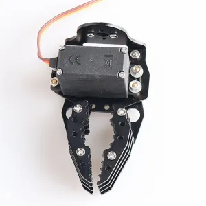 Professional Metal Robot Arm/Gripper/Mechanical Claw/Clamp/Clip with High Torque Servo, RC Robotic Part Educational DIY for Arduino/Raspberry Pie, Science STEAM Maker Platform (Black)