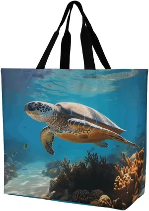 Protect Marine Life Handbags Lightweight Travel Shoulder Bag Portable Cute Shopping Beach Market Bag for Men Women Hiking Yoga Gym Swimming Travel Holiday Gift