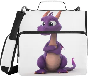 Purple Dragon Zipper Binder with Shoulder Strap Trapper Keeper 3 Ring Binder Organizer Large Capacity Multiple Compartments for School Office