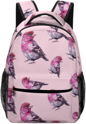 Purple Finch Bird Unisex Causal Backpack Lightweight Daypack Classic Shoulder Bag for Men Women Travel Work