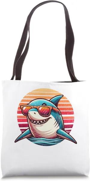 "Shark cool Shades" Cool Oceanic Sunset Vibes Tote Bag