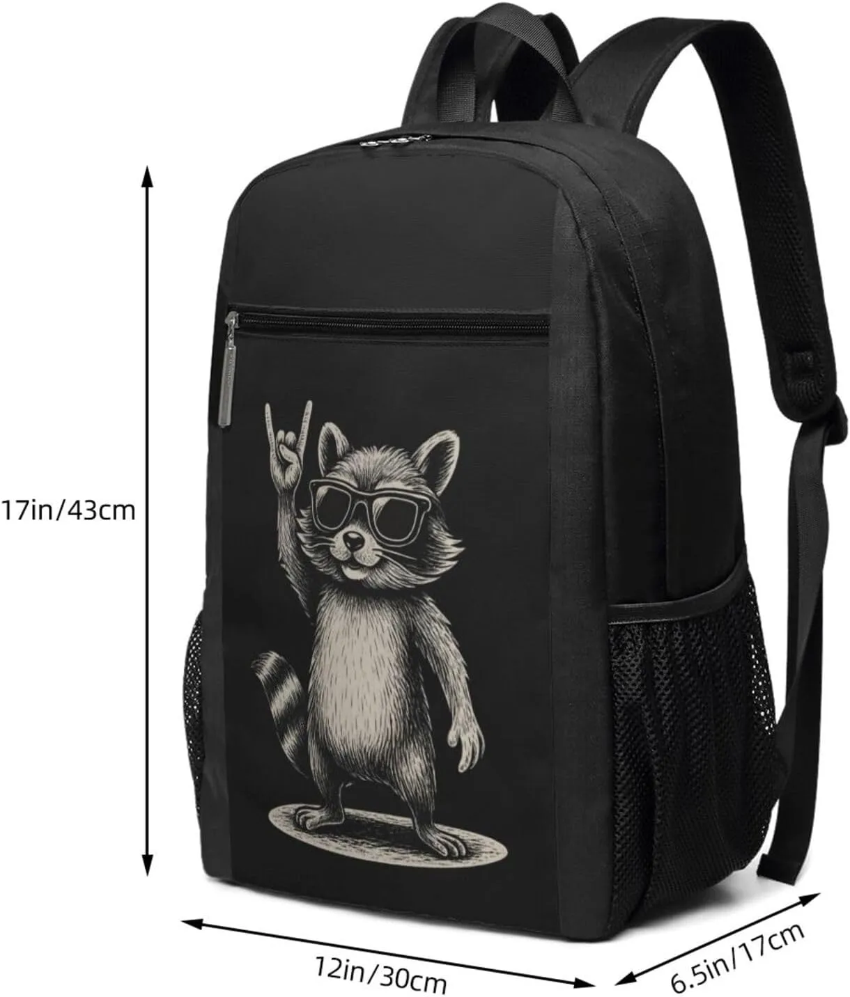 Raccoon Victory Gesture Backpack 17 Inch For Travel Laptops Backpack
