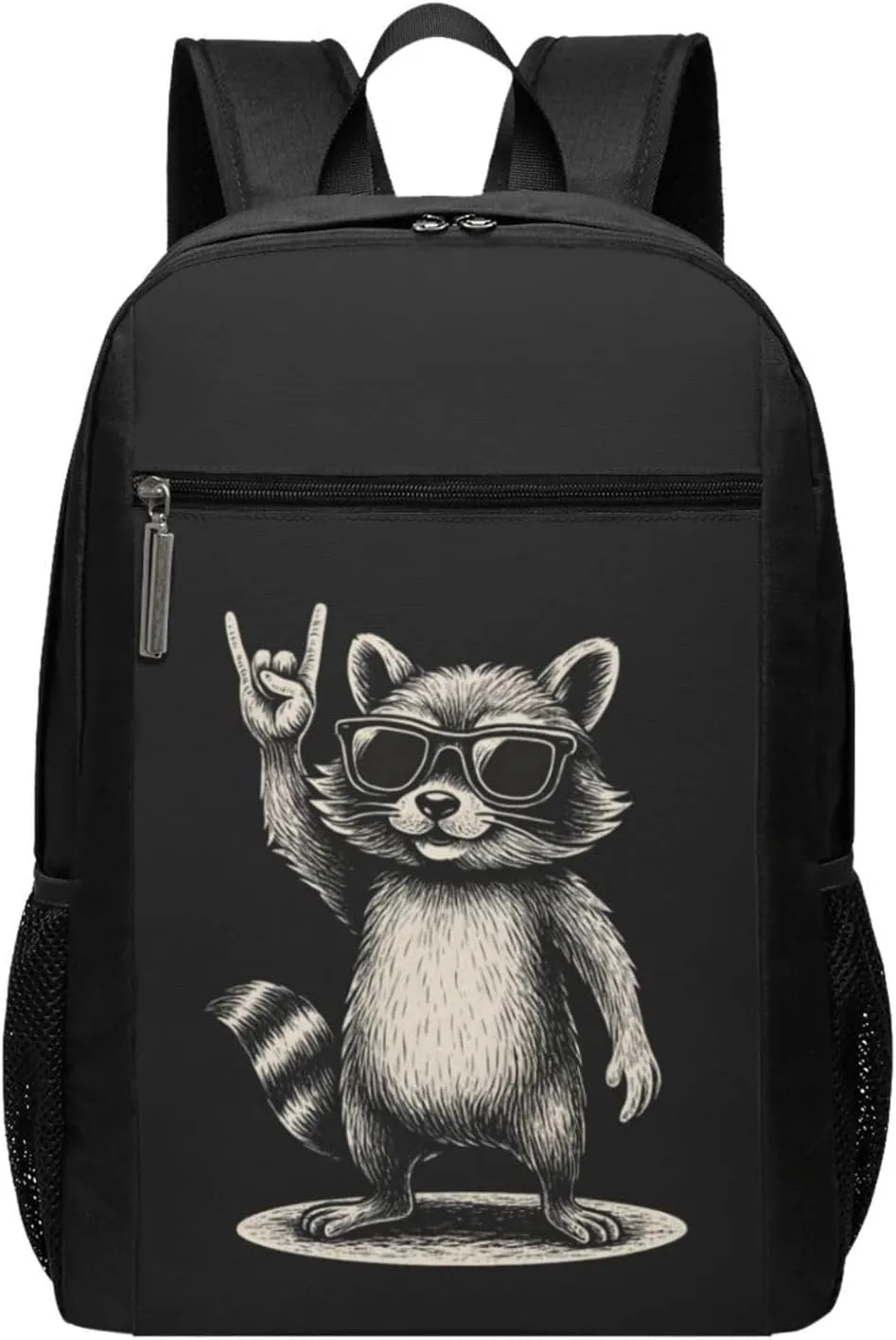 Raccoon Victory Gesture Backpack 17 Inch For Travel Laptops Backpack