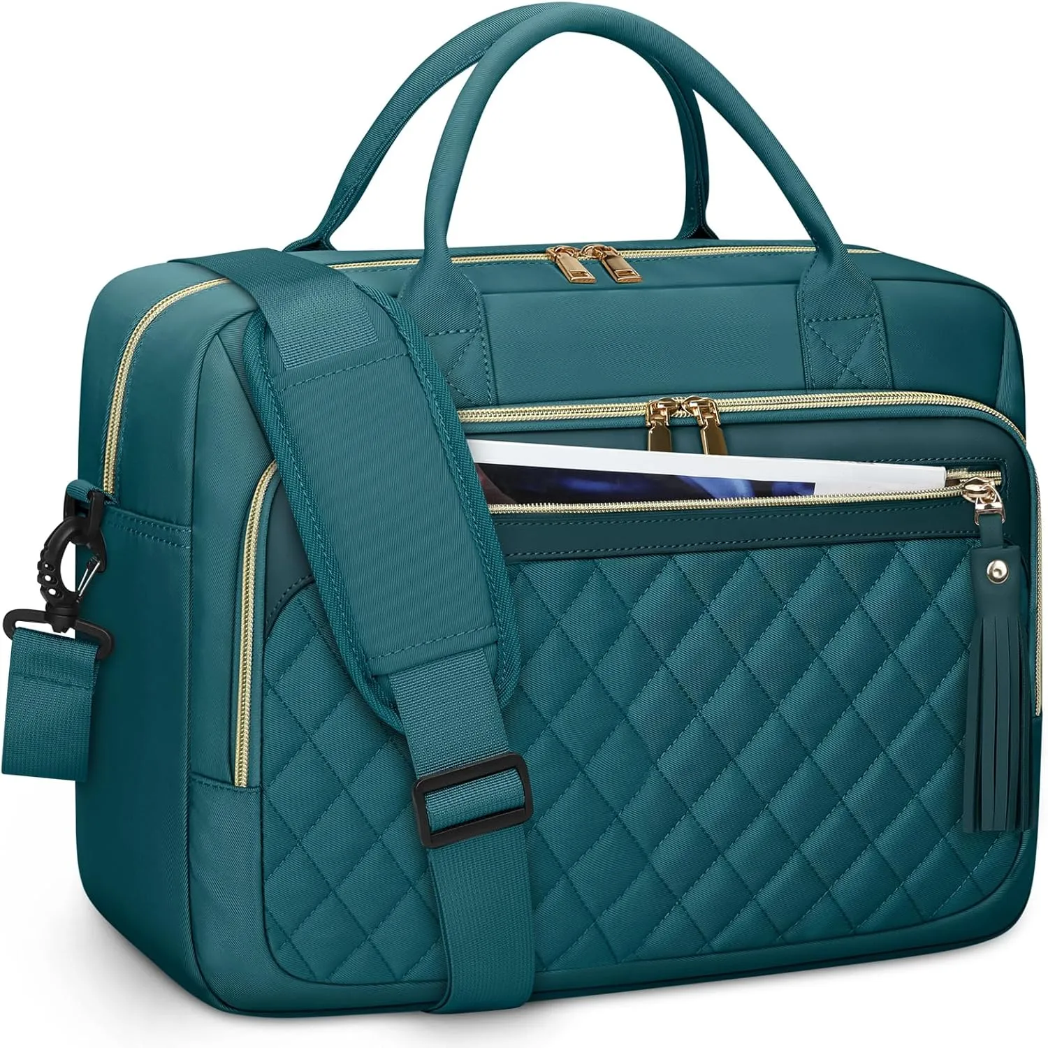 RAINSMORE Laptop Bag 17.3 Inch Briefcase for Women Waterproof Computer Messenger Shoulder Bags Large Laptop Case for Work Business Office Travel College, Dark Green