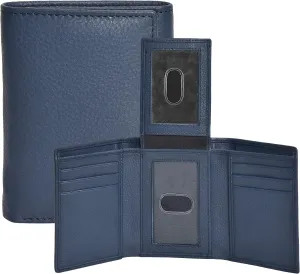 Real Leather Trifold Wallet for Men - RFID Wallets Slim 9 Credit Card Holder 2 ID Compartment Gift For Men