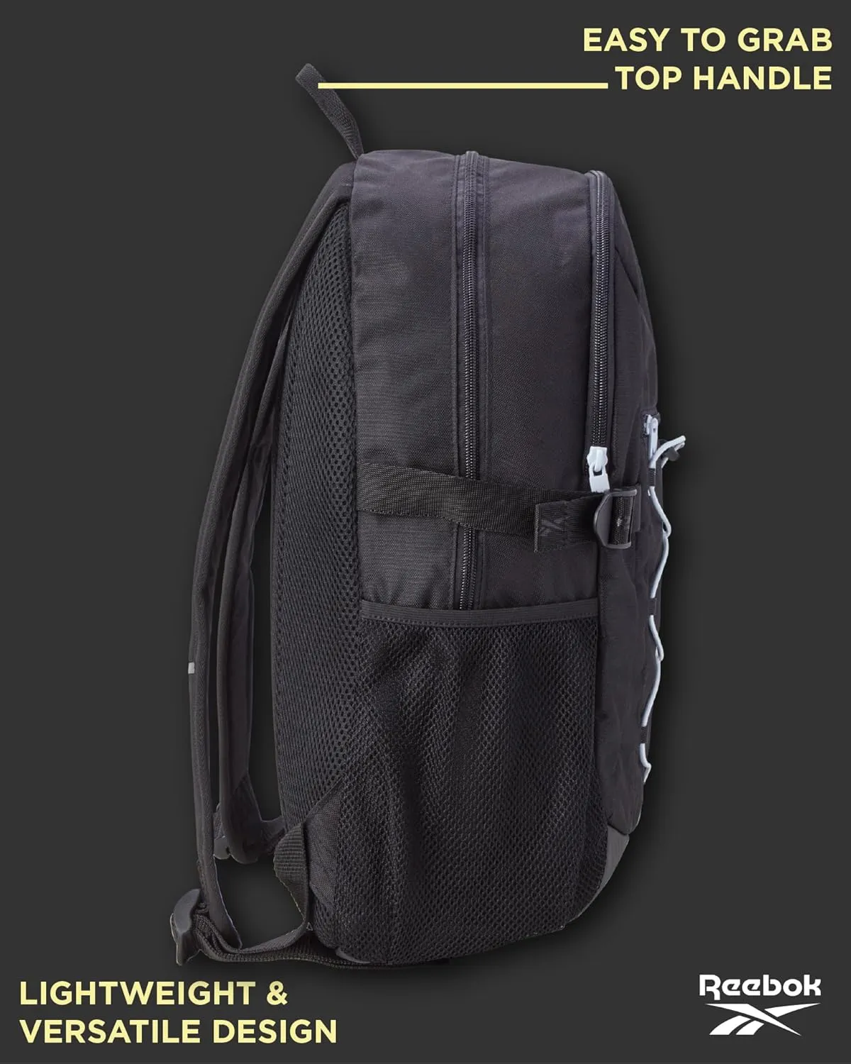Reebok Backpack - Lightweight Carry On Weekender Overnight Sports Gym Bag - Versatile Bag Pack for Travel, Beach, Size One Size, Black Bristol