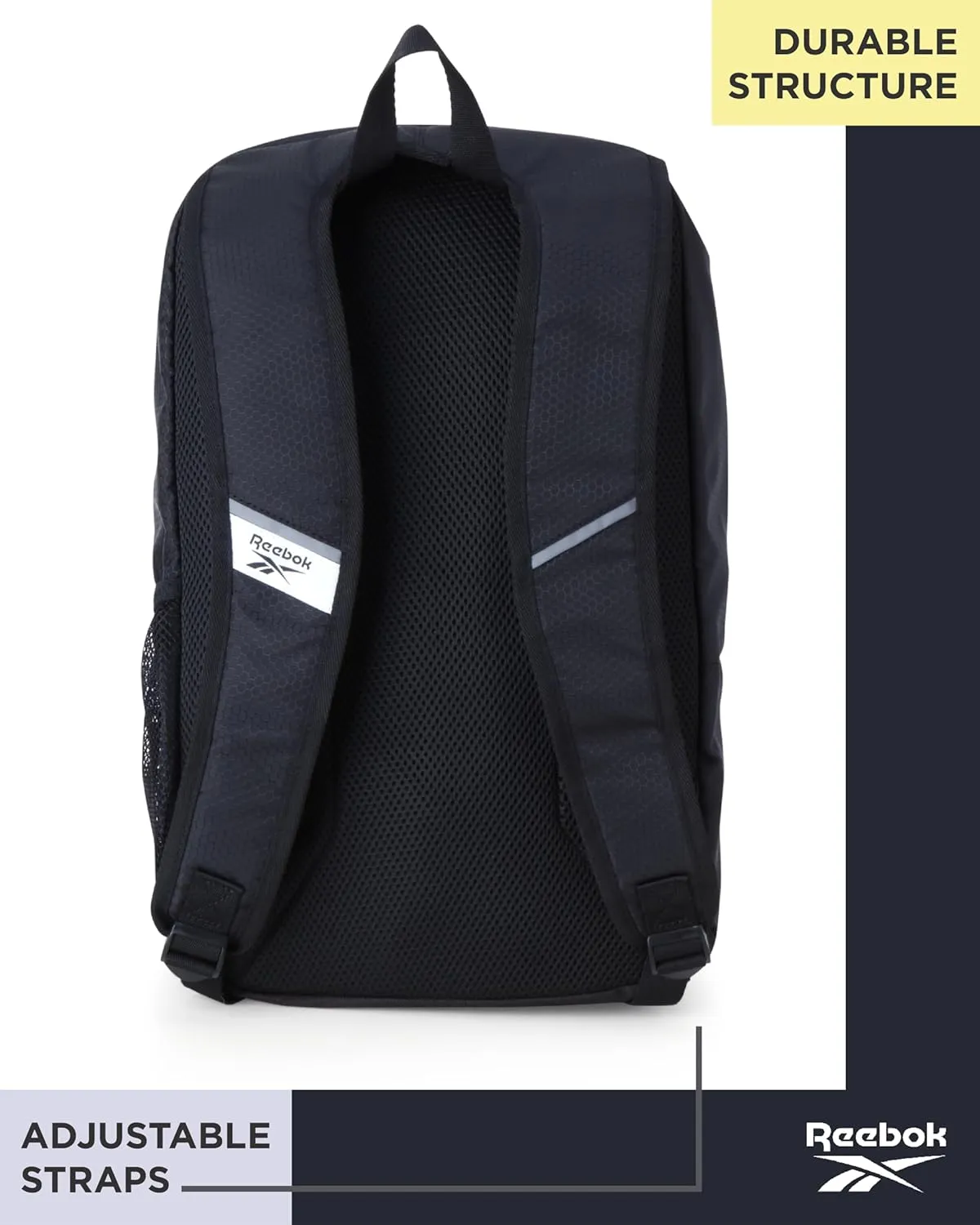 Reebok Backpack - Lightweight Carry On Weekender Overnight Sports Gym Bag - Versatile Bag Pack for Travel, Beach, Size One Size, Black Jeri With White Logo