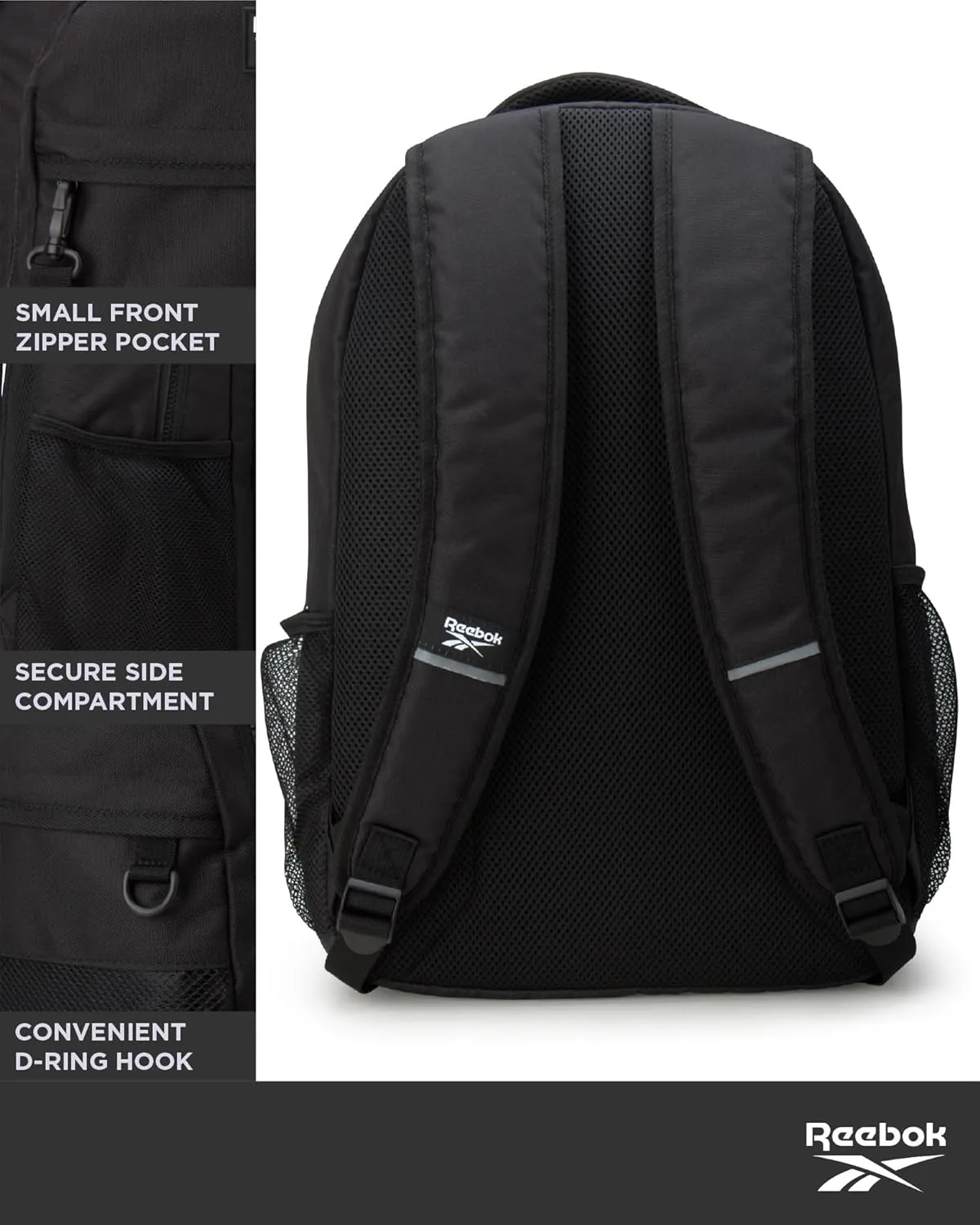 Reebok Backpack - Lightweight Carry On Weekender Overnight Sports Gym Bag - Versatile Bag Pack for Travel, Beach, Size One Size, Black Miles