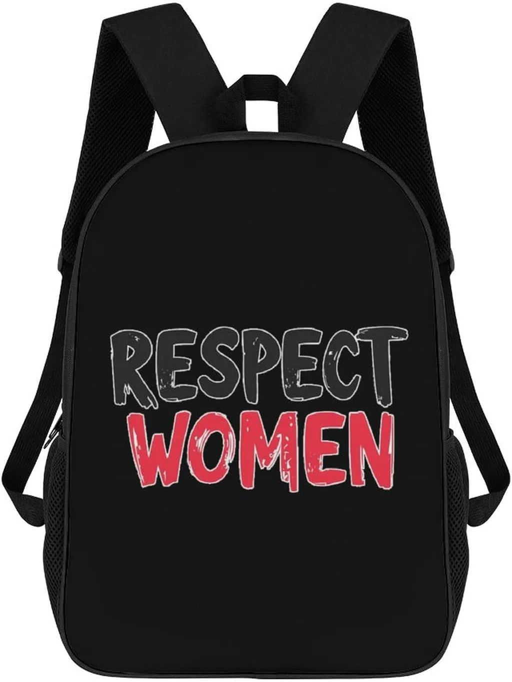 Respect Women Unisex Backpack 17" Casual Daypacks Simple Shoulders Bag for Camping Hiking Travel Gear