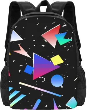 Retro 80s 90s Mem-Phis Geometric Lightweight Packable Backpack Travel Casual Large Capacity Daypack Foldable Backpack For Men Women