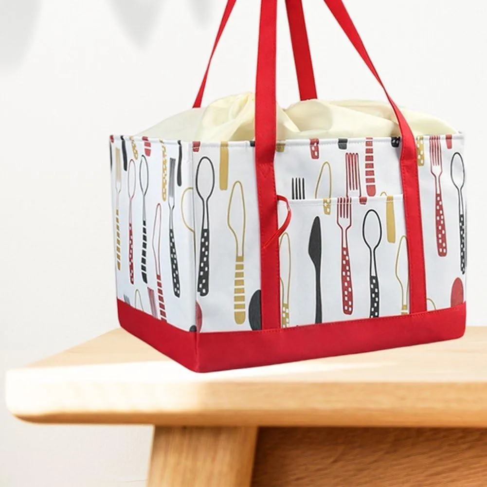 Reusable Grocery Bags, Large Shopping Box Tote, Foldable Washable Storage Bins Heavy Duty Handles for Fruit Vegetable Clothes Toys and Picnic