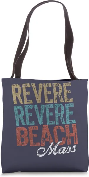 Revere Revere Beach Mass HIBISCUS & SCRIPT Three Tone Palm Tote Bag