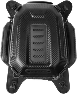 Rhinowalk Motorcycle Tank Bag, 15-18L Expandable Motorcycle Storage, Waterproof All Weather-Carbon Fiber Black