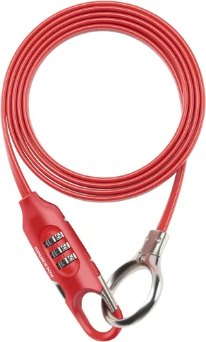ROCKBROS 5FT Bike Lock Cable with Preset Combination Lightweight Versatile & Weatherproof Security Bike Lock Red