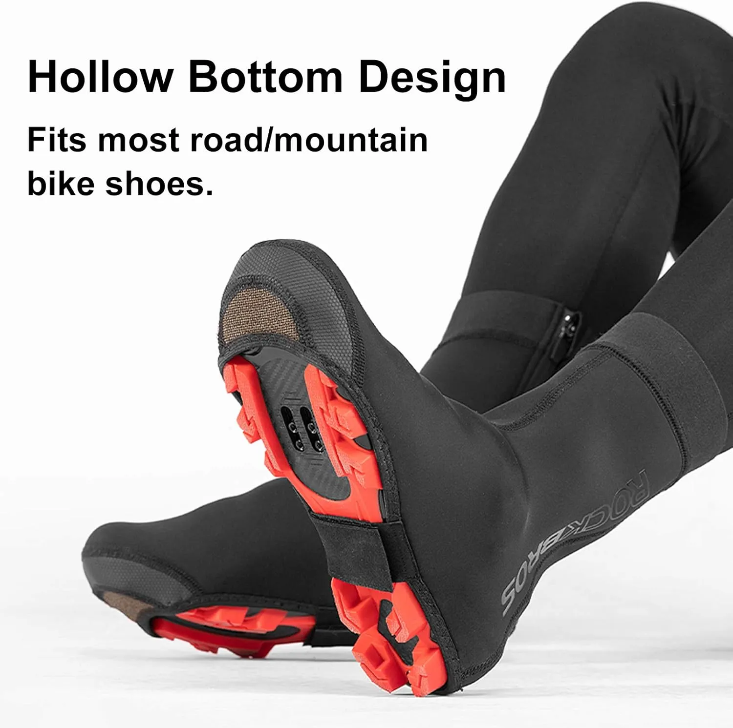 ROCKBROS Cycling Shoe Covers Warm Bike Shoe Cover Warmer Water Resistant Windproof Bicycle Overshoes for Mountain Road Bike Shoes