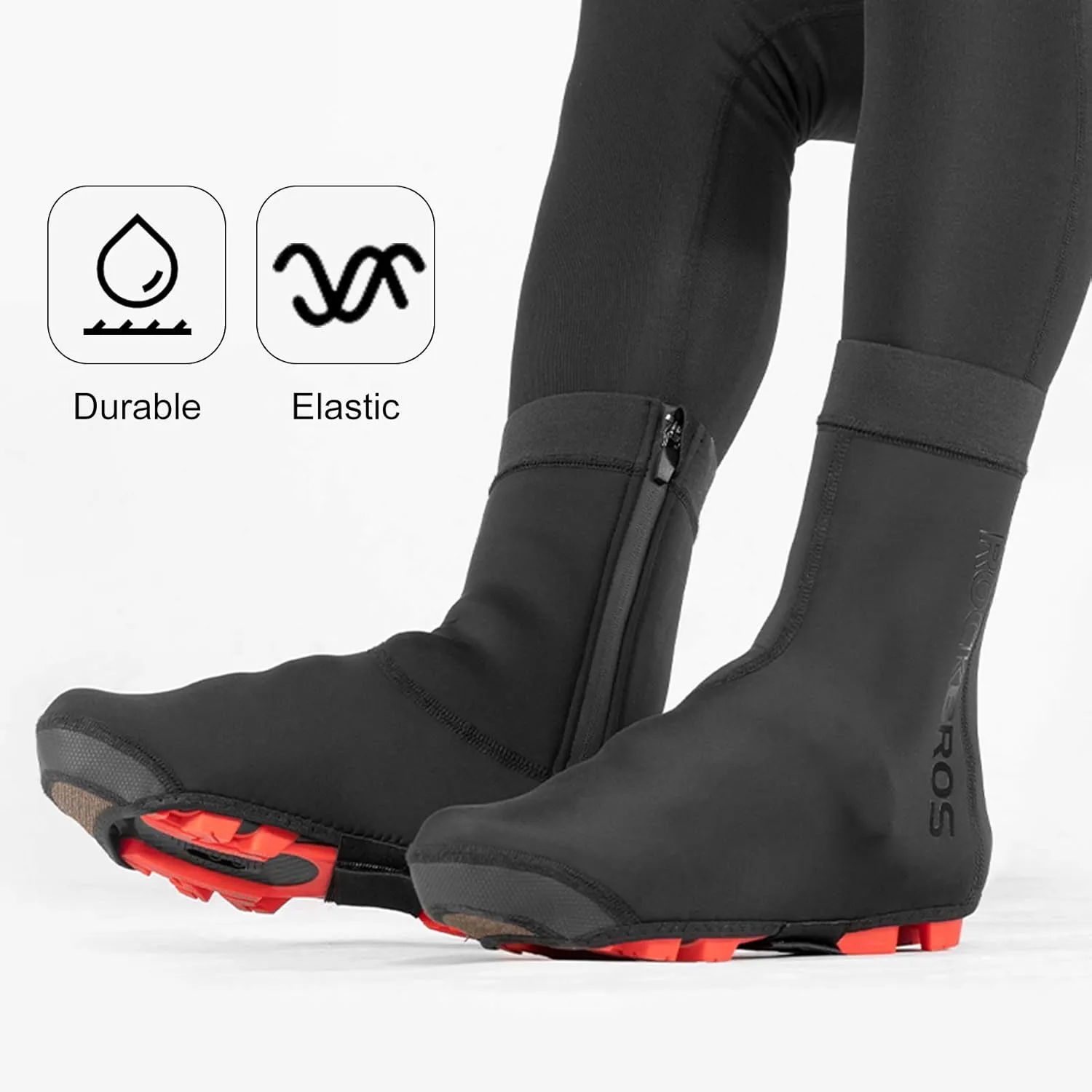 ROCKBROS Cycling Shoe Covers Warm Bike Shoe Cover Warmer Water Resistant Windproof Bicycle Overshoes for Mountain Road Bike Shoes