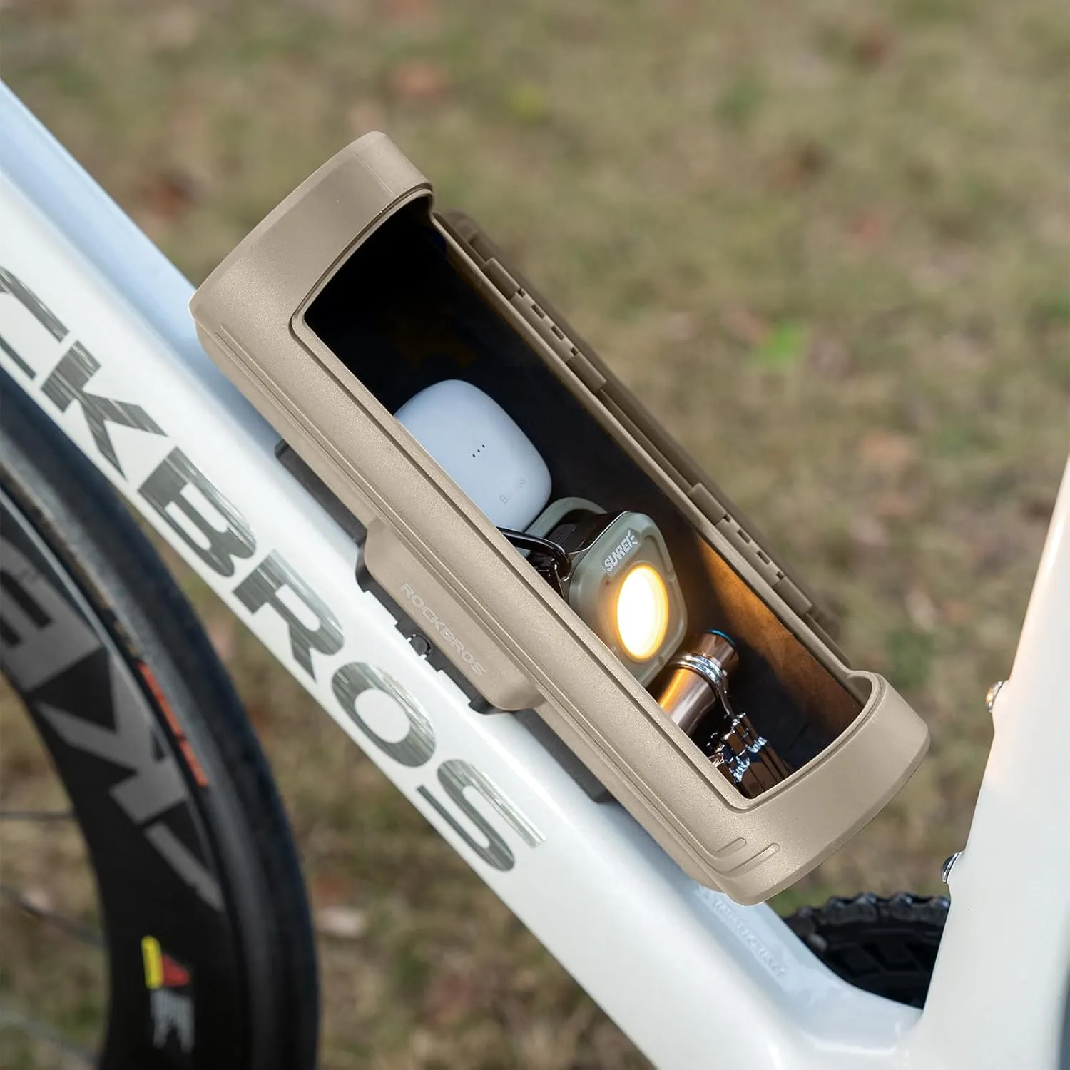 ROCKBROS Password Storage Box Mountain Road Bicycle Frame Bag Hard Shell Key Anti-Theft Box Secure Durable Storage