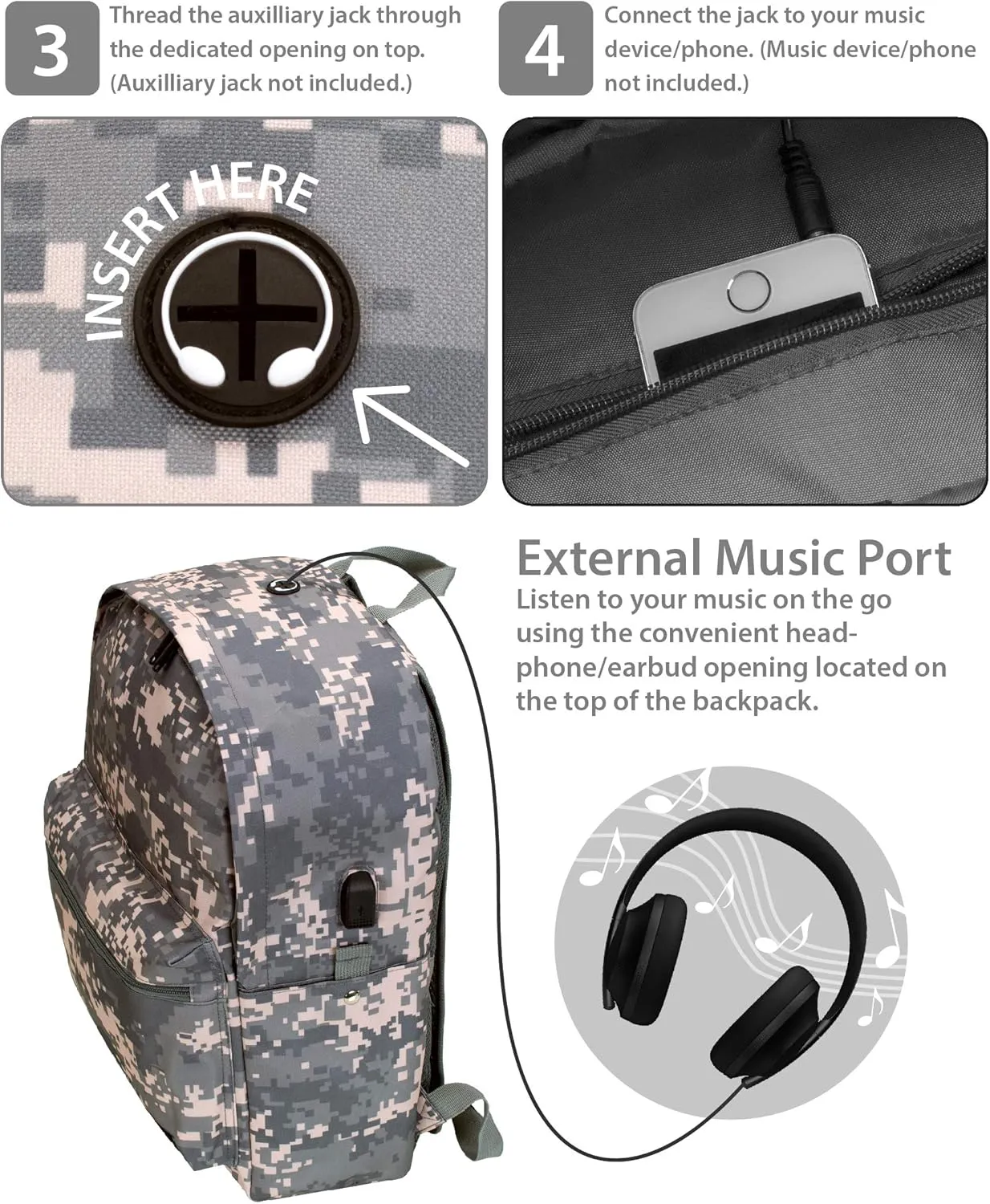 Rockland Classic Laptop Backpack, ACU Camo, Large