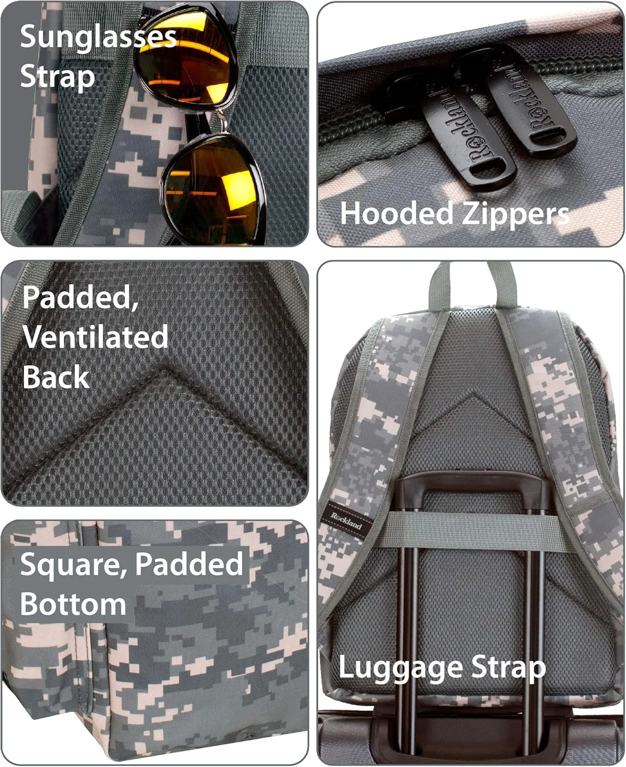 Rockland Classic Laptop Backpack, ACU Camo, Large