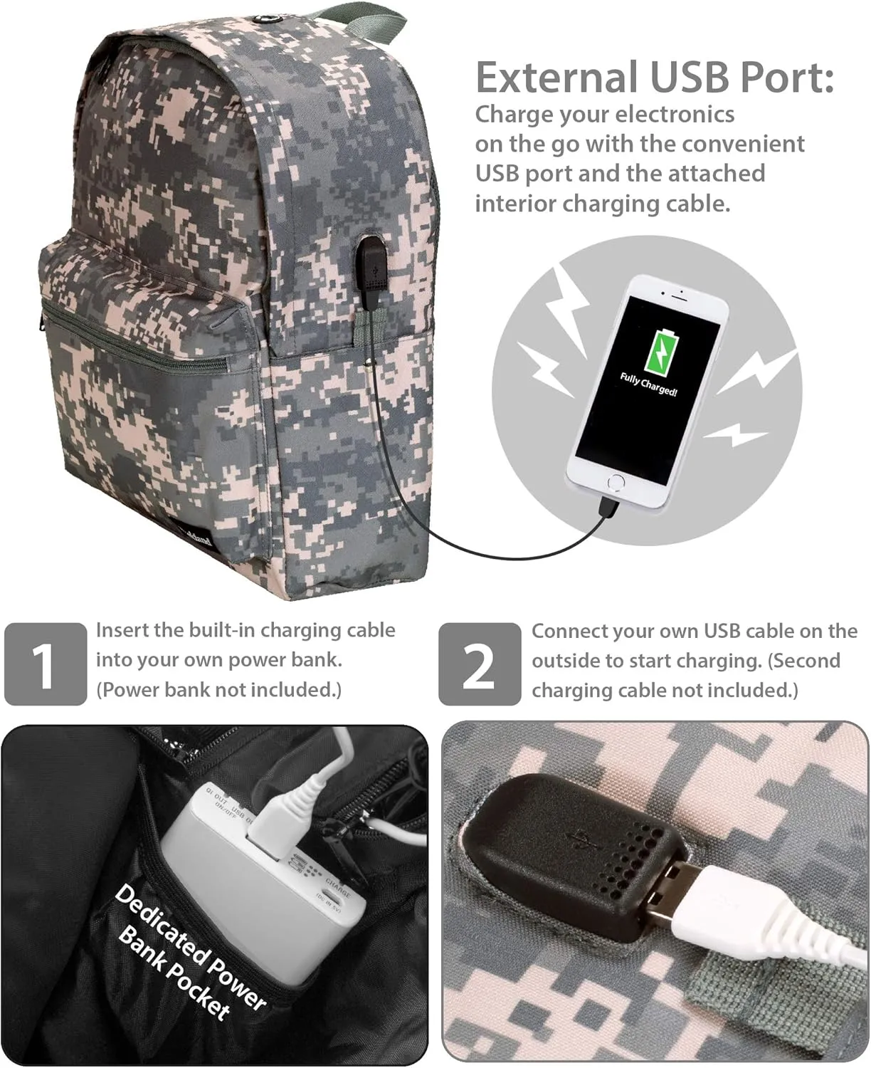 Rockland Classic Laptop Backpack, ACU Camo, Large