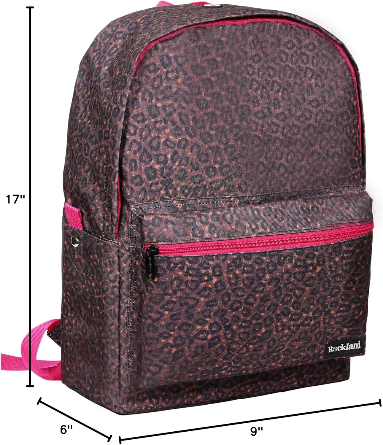 Rockland Classic Laptop Backpack, Pinkleopard, Large