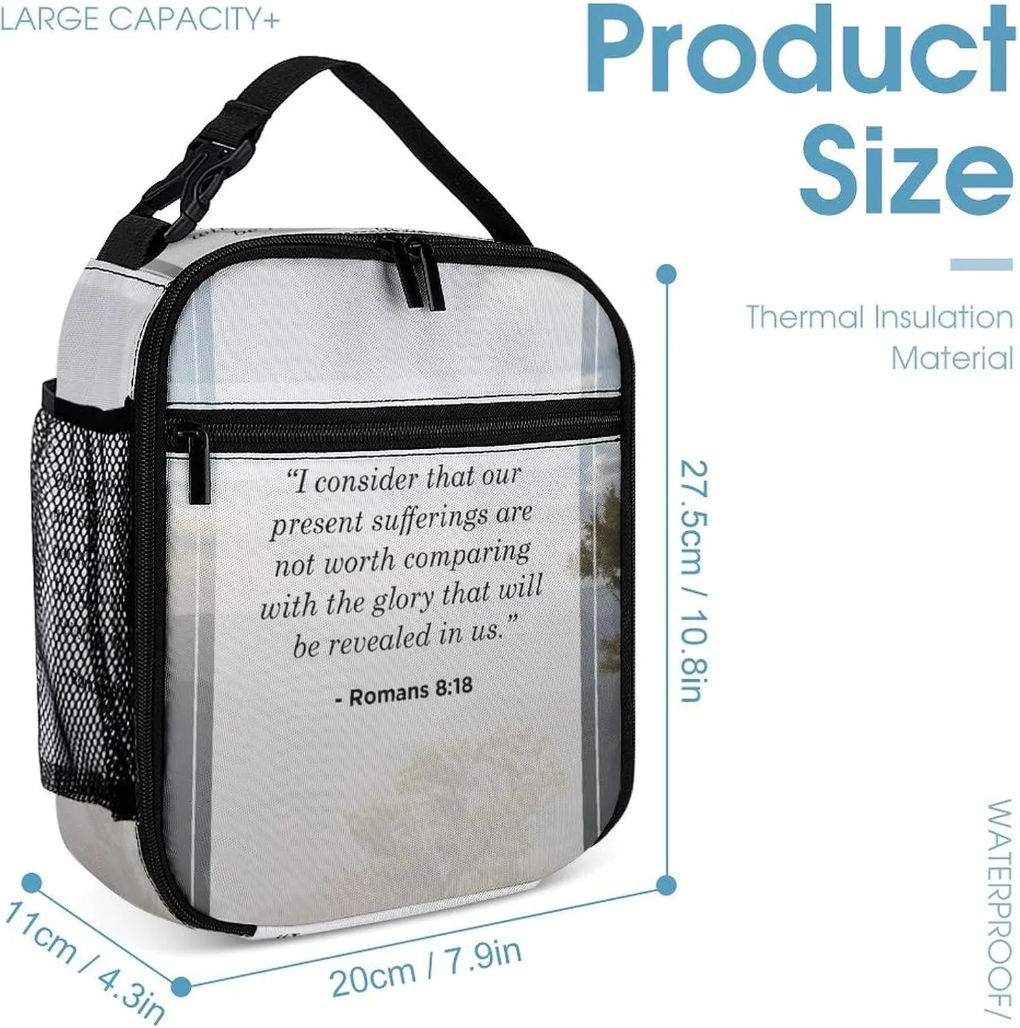 Romans Backpack Portable Meal Bag, Stationery Bag Set, Sturdy And Durable