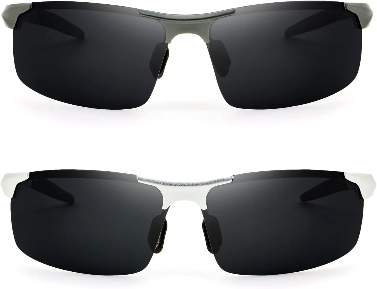 RONSOU Men Sport Al-Mg Polarized Sunglasses Unbreakable for Driving Cycling Fishing Golf